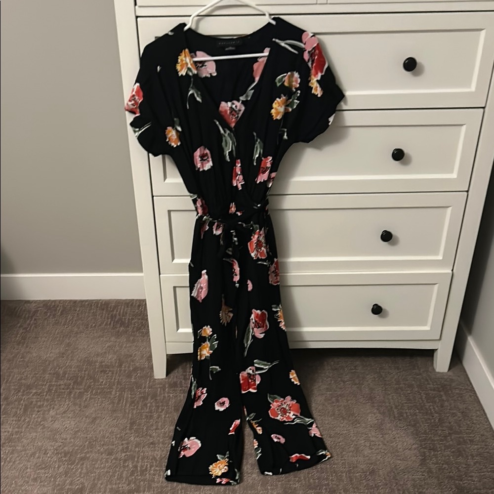 Floral Black Jumpsuit